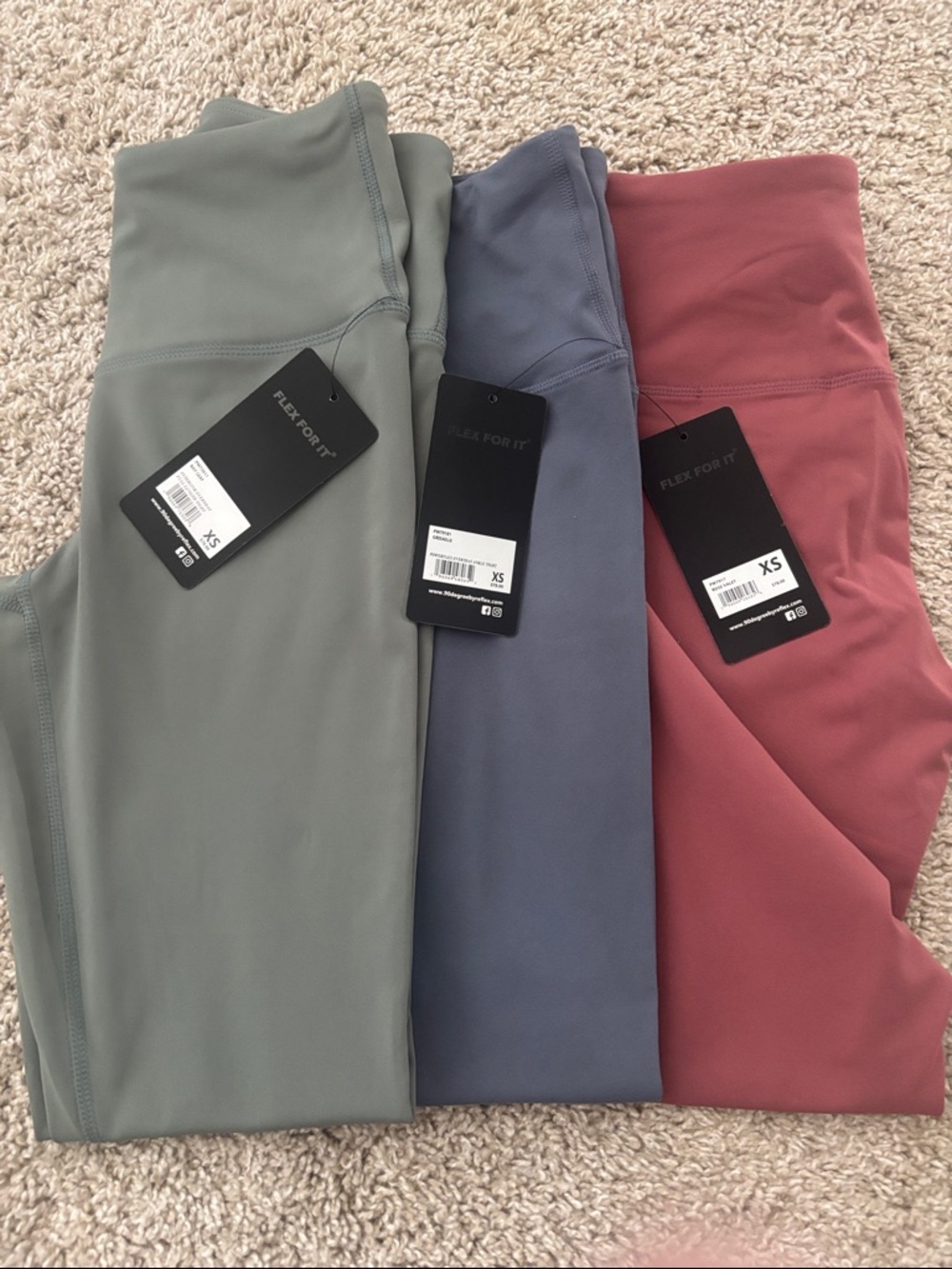 90 Degree By Reflex Women's Leggings Set - Sage Green, Slate Blue, Rose